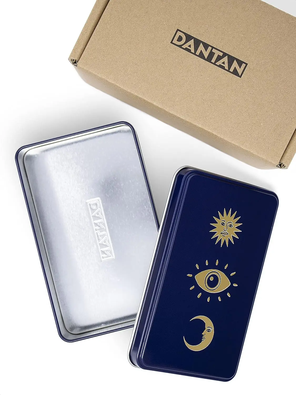 Customised card storage packaging tin case container empty rectangle tarot cards metal luxury tin box