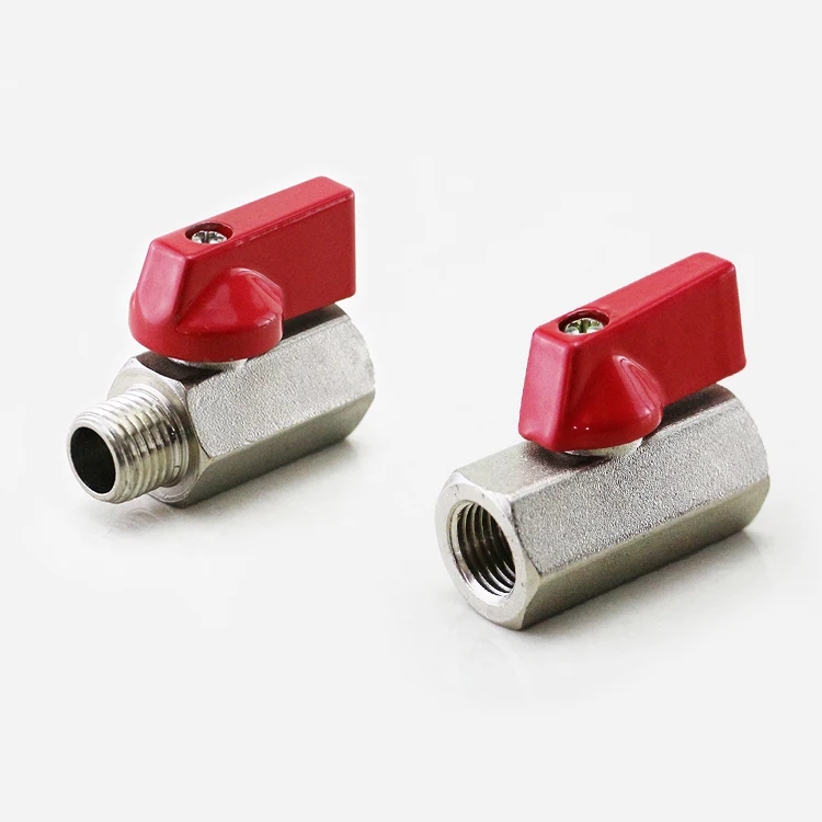 MBV-MF MBV-FF Red Color Male to Female Female to Female Handle Water Oil Gas Brass Mini Ball Valve 1/8'  1/4' 3/8'  1/2'