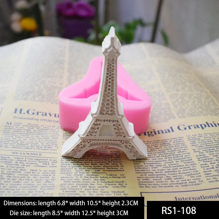 Silicone Aromatherapy Jewelry Abrasive Tool Handmade Candy Chocolate Tools  Mini French Eiffel Tower Mousse Cake Decoration Mold