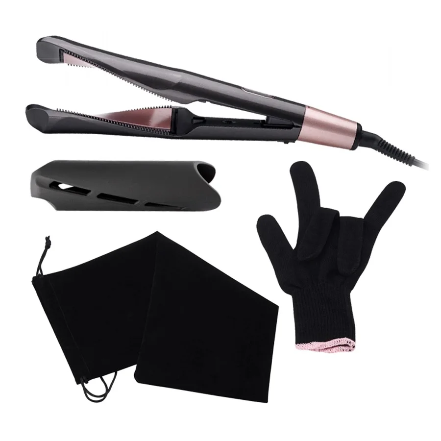 PTC Heater Hair Straightener fast hot Straight & curly 2 in 1 Adjustable 100-230C LCD Temp. Display  Hair Curler