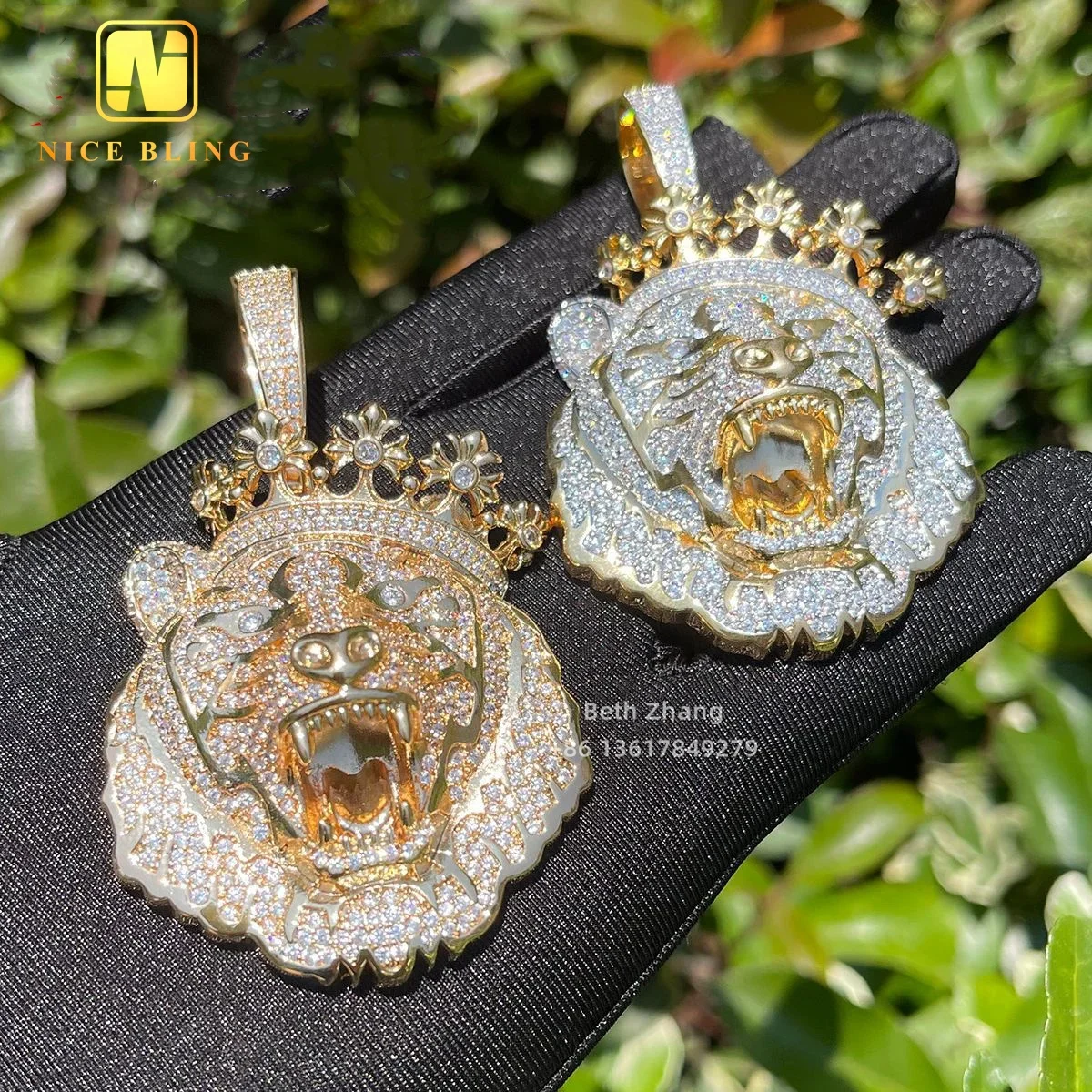 Custom Hip Hop Jewelry 3D Design Gold Plated Lion King Pendant Men Iced Out Jewelry Cheap Price Brass 5a CZ Diamond Pendants