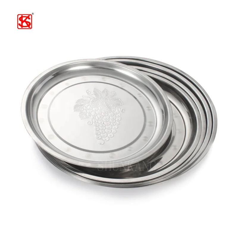 Wholesale Metal Plates For Food Mirror Charger Plates Wedding Fruits Serving Tray