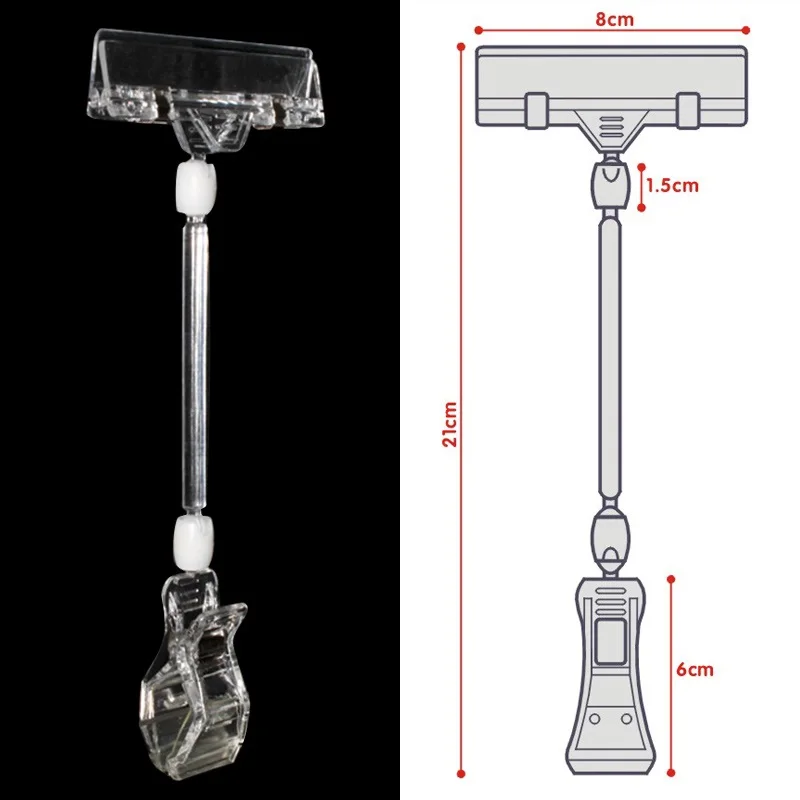 Plastic Display Sign Holder Pop Clips Price Tag Card Holder For Supermarket