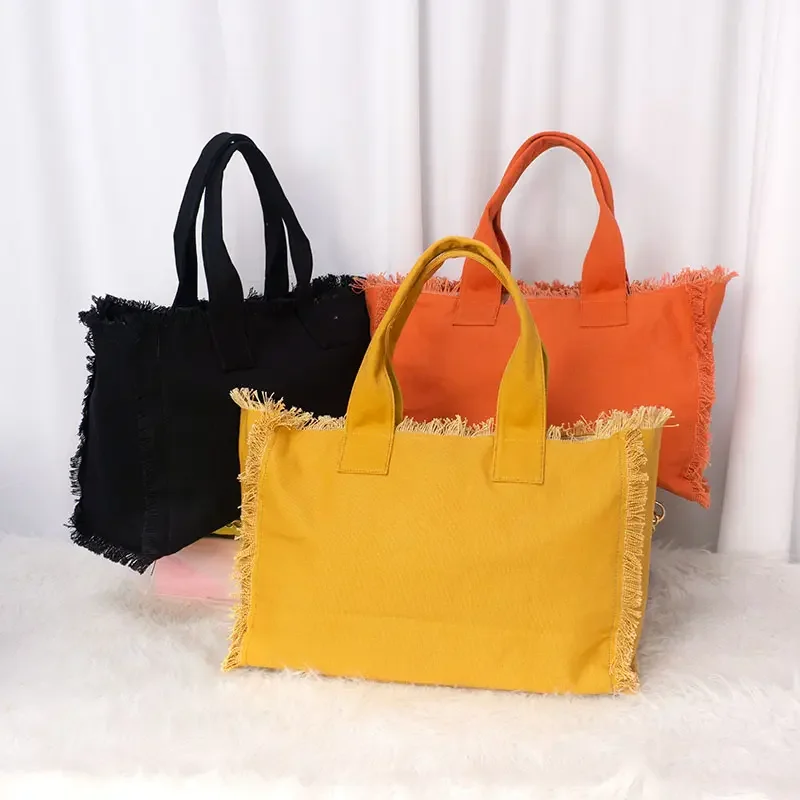 United Honour Handbags Large Tassel Fringe Large Canvas Bag Summer Bags Beach Tote Bag For Women