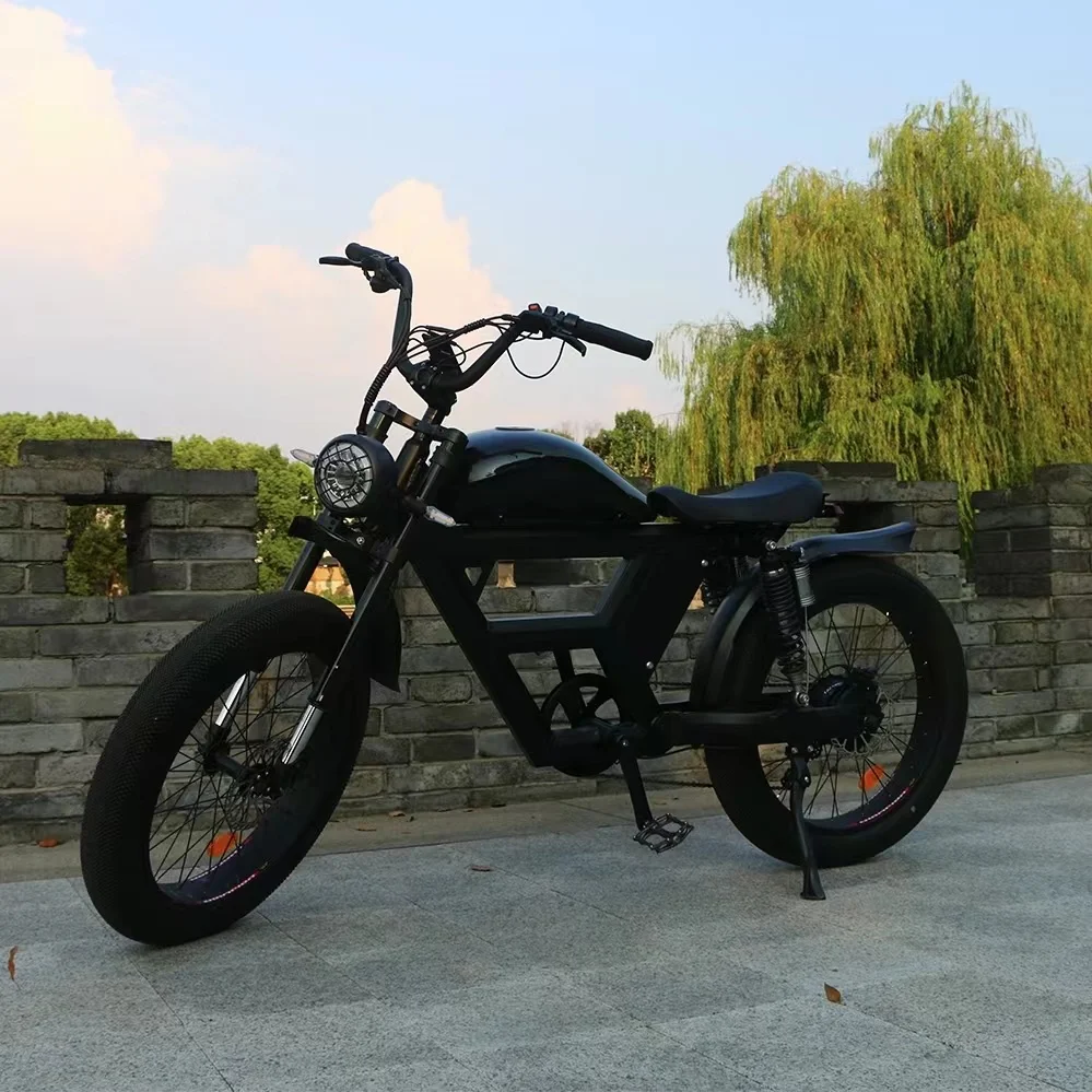Aluminum Alloy 24inch powerful electric snow bicycle ebike beach cruiser with 7 speed gears derailleur for wholesale