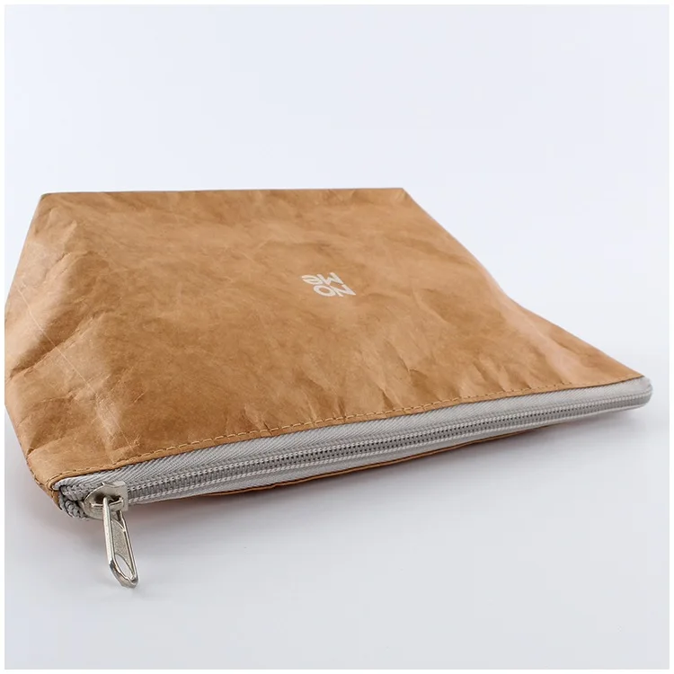 Manufacturer customized washable Tyvek  Makeup storage bag Simple Zipper Zero Money Bag