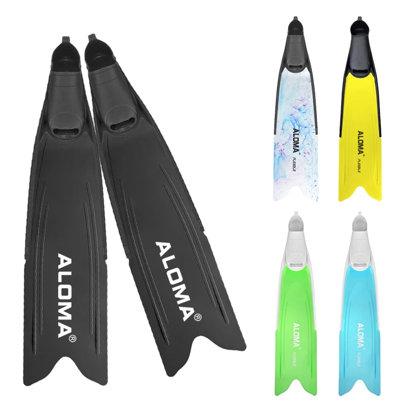 Aloma Full Silicone TPR Snorkeling Diving Flippers Freediving Fins New Season Swimming Long Diving Fins Scuba Rubber Usage
