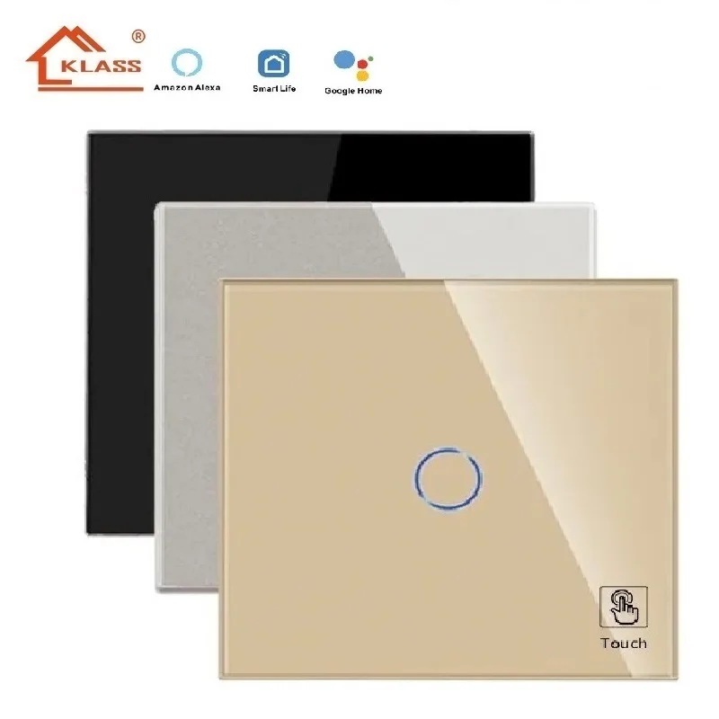 Tempered glass panel smart 3 gang touch switch stable and pretty high quality control element wholesale price zigbee switches