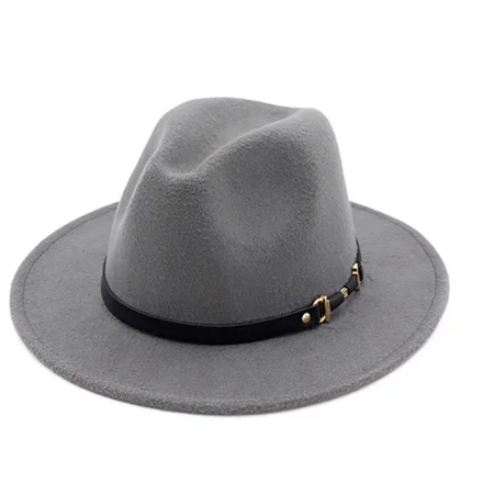 Winter Fashion Wool  Hat For Women Chapeau Black Hats For Men simple Wide Brim Autumn Female Fashion