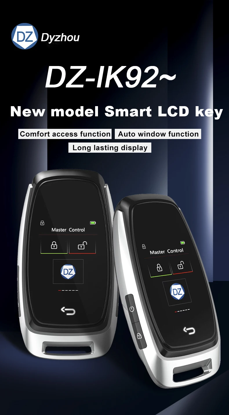 drop shipping remote led LCD touch control new car smart lcd key upgrade universal smart key car smart key