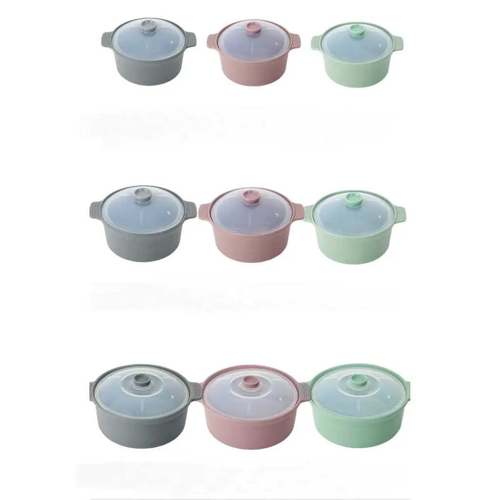 Силиконовый горшок для микроволновки миска отпаривания пищи силиконовая Пароварка микроволновой печи с ручкой и крышкой (набор из 2) пароварки