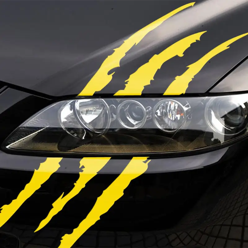 Car headlight decoration vinyl decal car sticker funny car sticker reflective monster scratch stripe claw mark