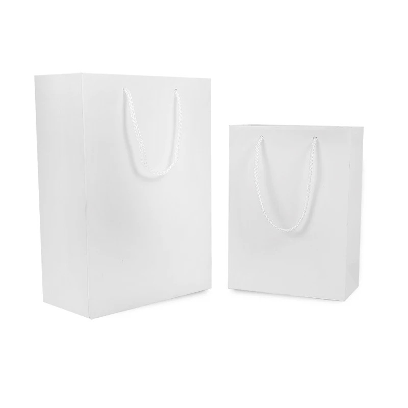 White Kraft Paper Shopping Clothing Cosmetic Perfume Gift Bag Luxury Handle Custom Logo Printed Paper Bag For Clothes