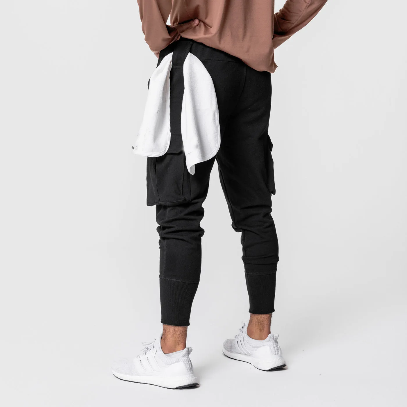 Premium Zip Phone Pocket Sweatpants Terry Fabric Jogging Track Pants Sport Running Joggers Cargo Pants for Men