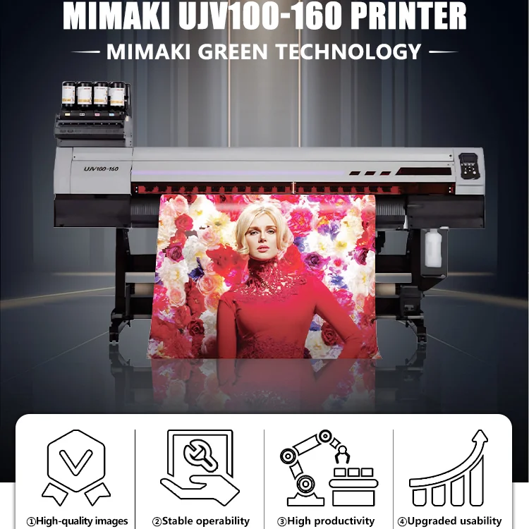 Высокая производительность Mimaki Ujv100-160 УФ-принтер 1620 мм УФ светодиодный принтер LUS-210 mimaki резак плоттер печатная машина с DAS