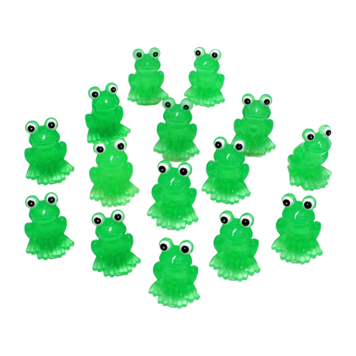 15PCS Tiny Frog Glowing Mini Resin Frogs Miniature for Craft Garden Decor Home Decorations