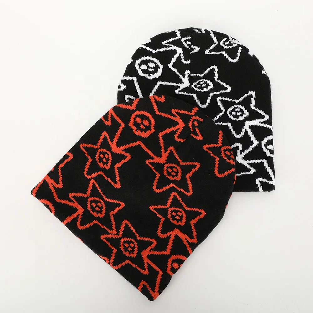 Custom High Quality Men Women Jacquard Logo Sports Beanie,Acrylic Skull Ski Bobble Cap,Slouchy Warm Winter Hat