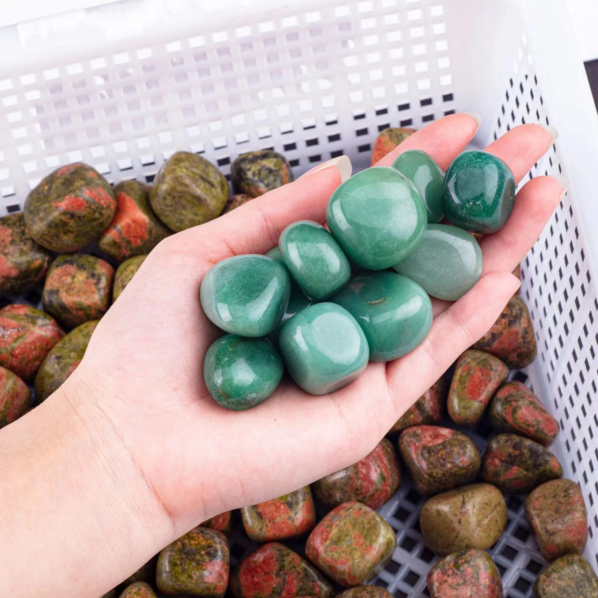 Wholesale natural rose quartz amethyst tumble crystal rough polished landscape decoration stone