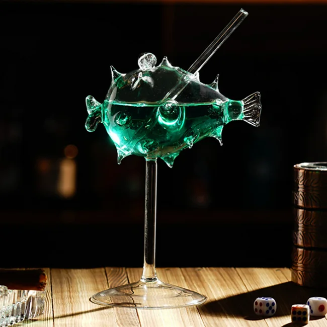 Hot Sale Bar Crystal Unique  Glasses for Cocktails Octopus Bird Shaped Drinking Glass Cup Creative Goblet Wine Glass