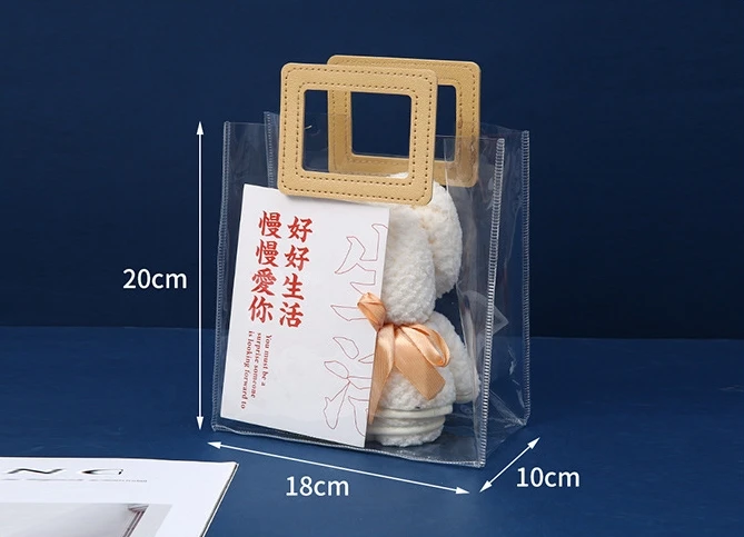 Shoulder Transparent Pvc Clear Duffle Bag Plastic Tote Shopping Bag With Logo Zipper Pvc Beach Hand Bag