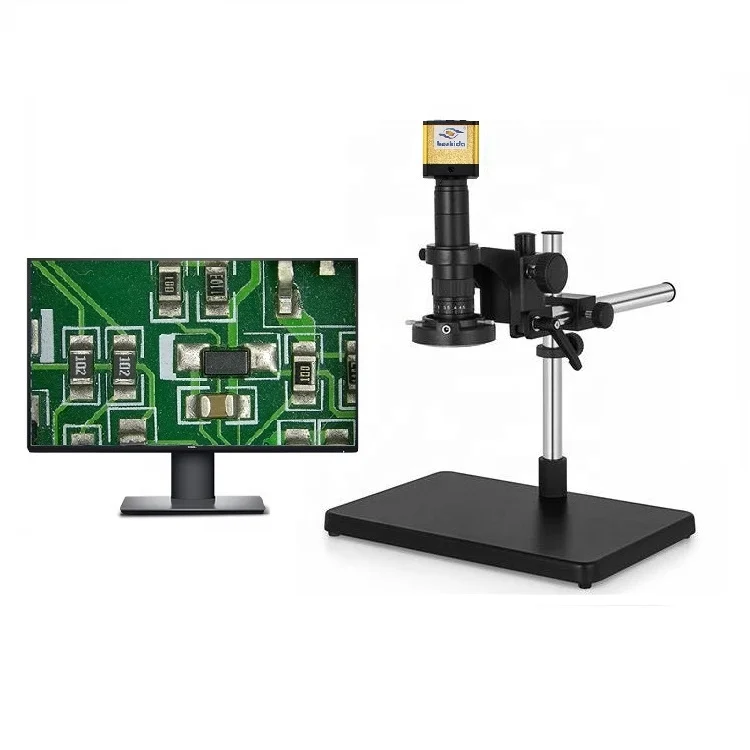 Boshida HD2003-A08  digital measurement  video microscope with boom arm stand  and PCB/industry inspection with LED illumination