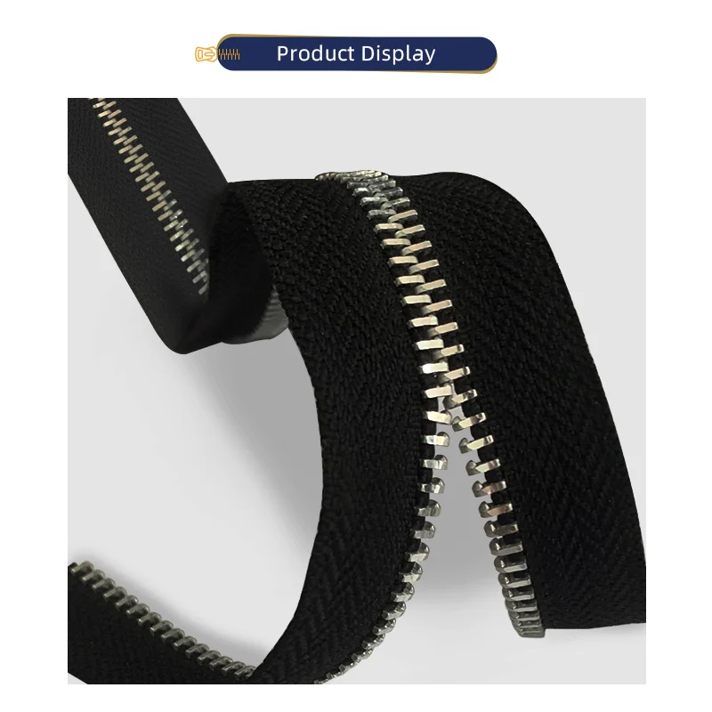 Factory Sales High Quality Garment Accessories Metal Zipper Antique Silver Teeth For Coats