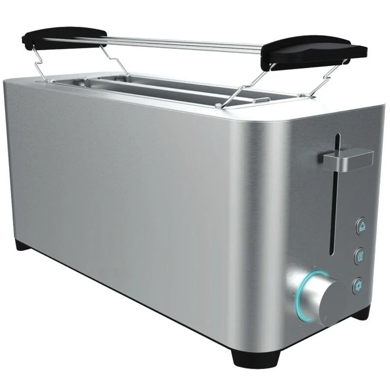 Тостер для хлеба с длинным слотом для домашнего использования, изготовление на заказ, кухонный умный выдвижной тостер для завтрака из нержавеющей стали на 4 ломтика