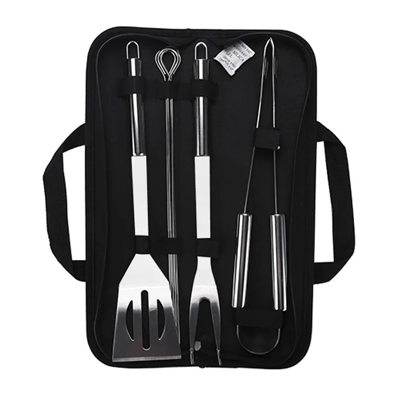
3 5 7 9 16 18 20 pcs with Nylon Bag BBQ Cleaning Brush Tongs Corn Skewer Spatula Stainless Steel BBQ Grill Tools Set 