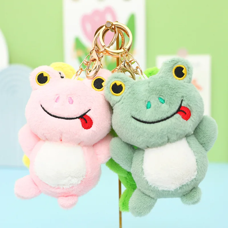 Cute Plush Keychains Toys Frog Stuffed Animal Kawaii Soft Frog Key Chain for Kids Bag Purse Backpack Handbag Charms Accessories