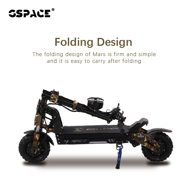 GSPACE 11 inch 72V 35ah 72v 45ah hydraulic brake dual motor powerful 2000w*2 5000w Mars adult fast electric scooter