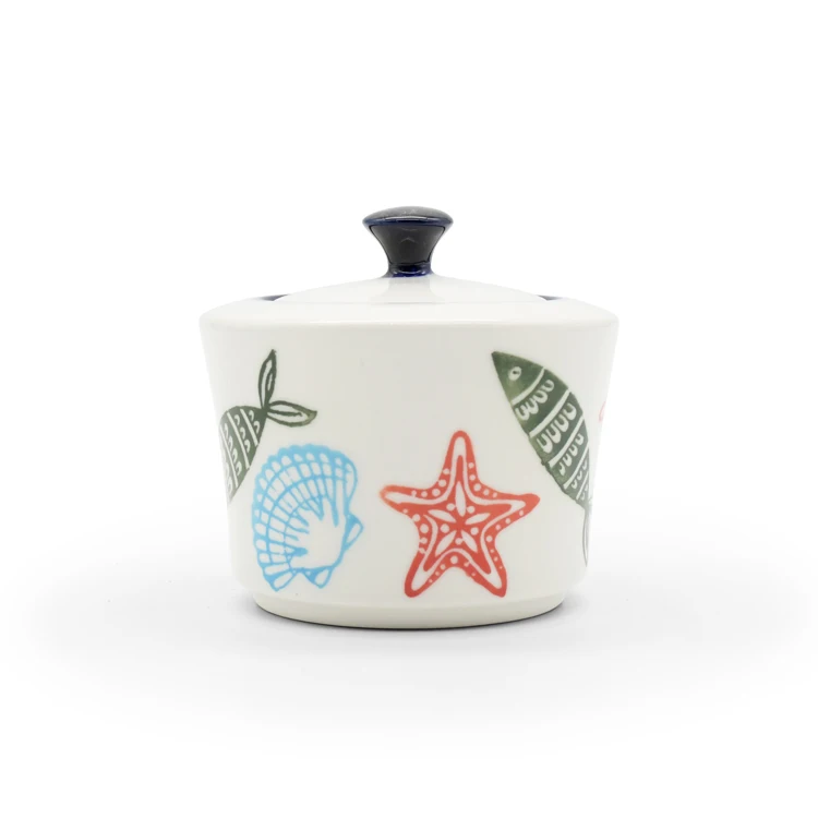 Wholesale Hot selling kitchenware Ceramic Sugar Jar and Creamer Set of 2pcs Sugar  milk pot set