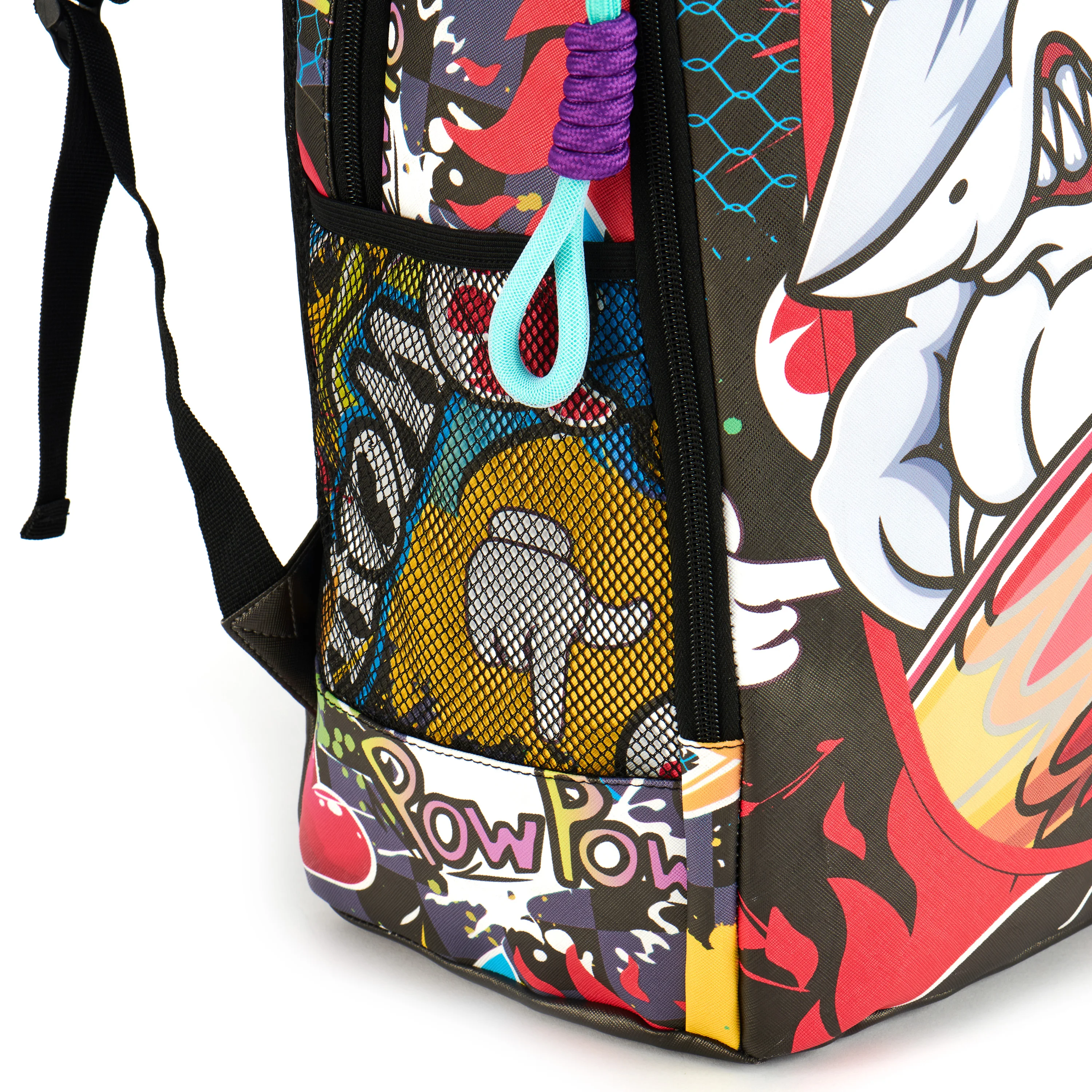 FSY Street Fashion Print Student Backpack for High School Trendy Cartoon Anime Design for Boys and Girls lightweight