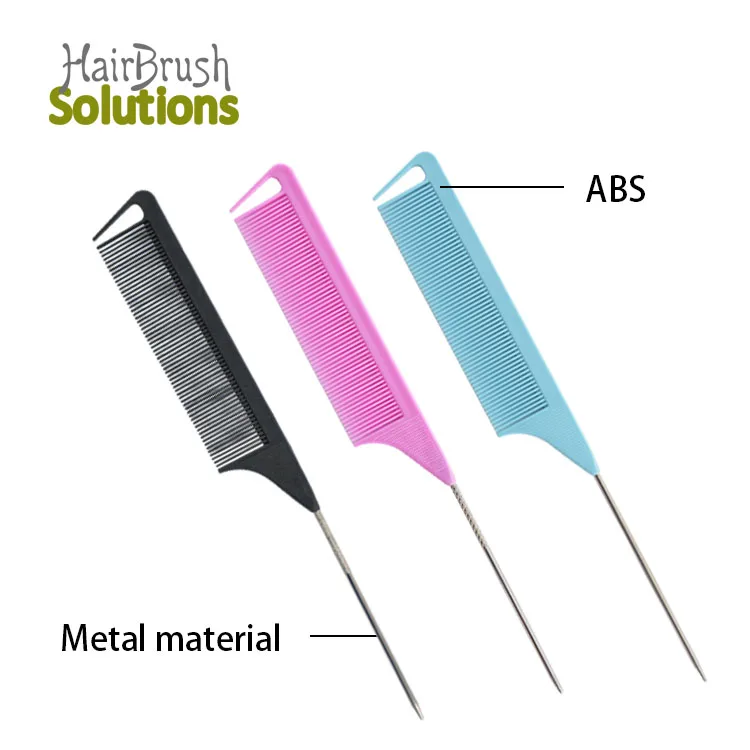 OEM ODM Custom Salon Carbon Fiber Hair Comb Black Barber Rat Tail Comb And Hair Clips Set