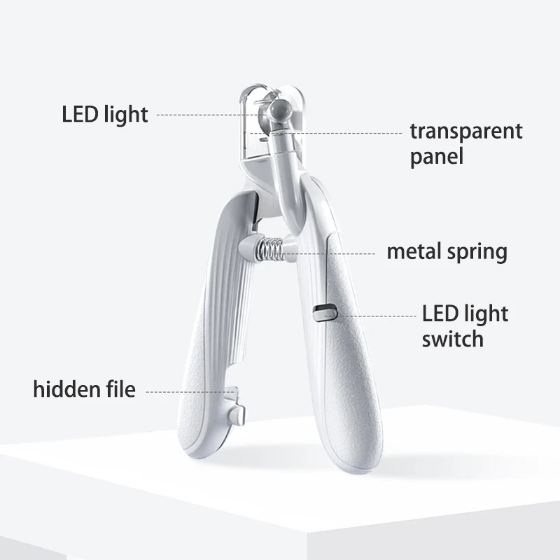 Pet Nail Cutter Trimmer Scissors With Led Light Soft Grip Stainless Steel Cat Dog Pet Nail Grinder