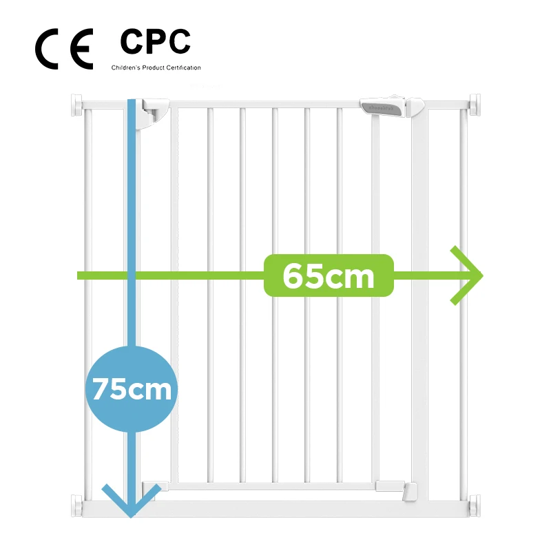 Chocchick ready to ship Metal Indoor Patio Pet Dog retractable black safety use stair barrier baby gate extra wide 108 inches