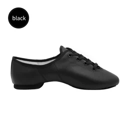 Оптовая продажа, черная кожаная обувь jazz со шнуровкой и разрезом