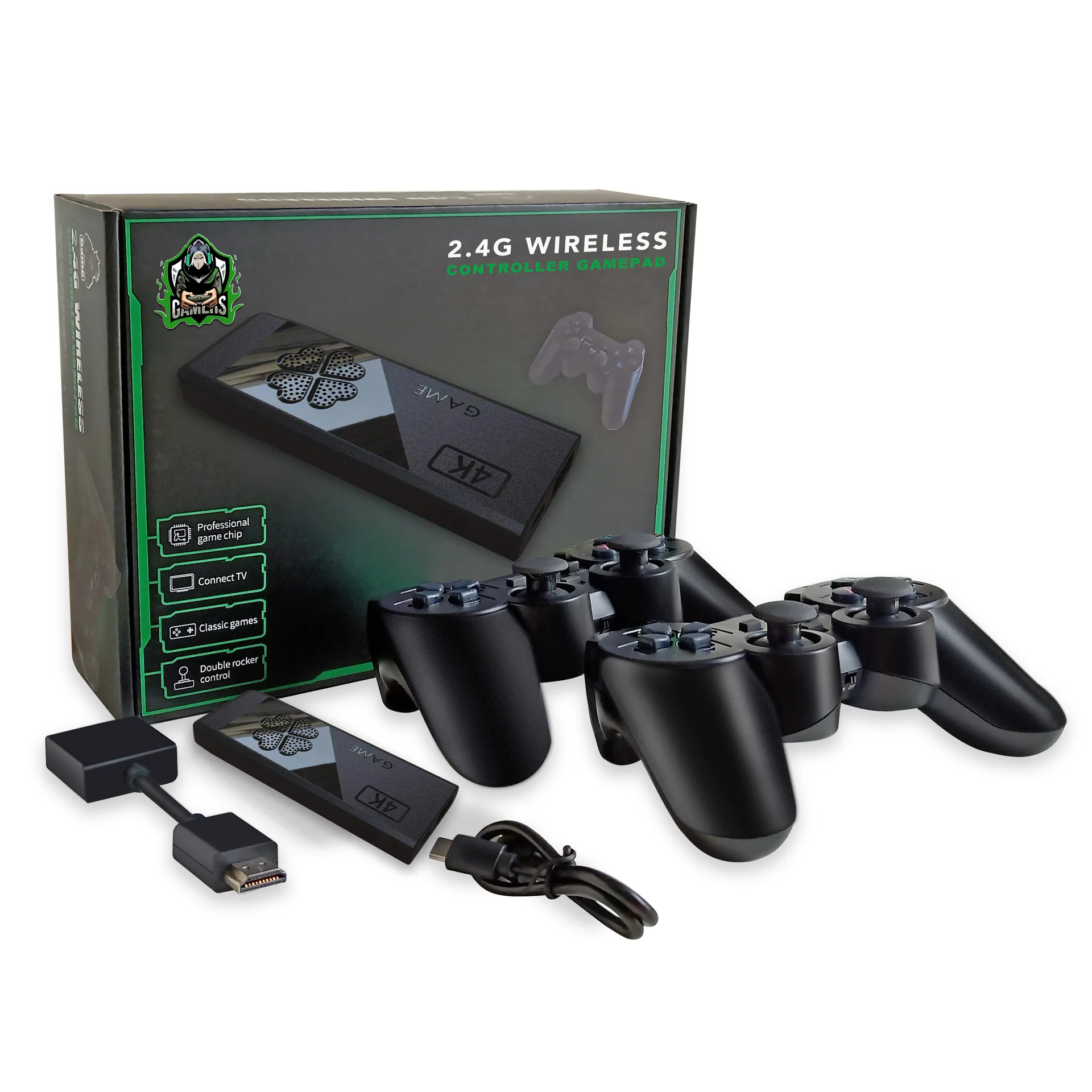 M8II Ретро телевизионная игровая консоль 4K 60fps HD выход 12000 игры TV Game Stick 2 4G с двумя ручками портативный