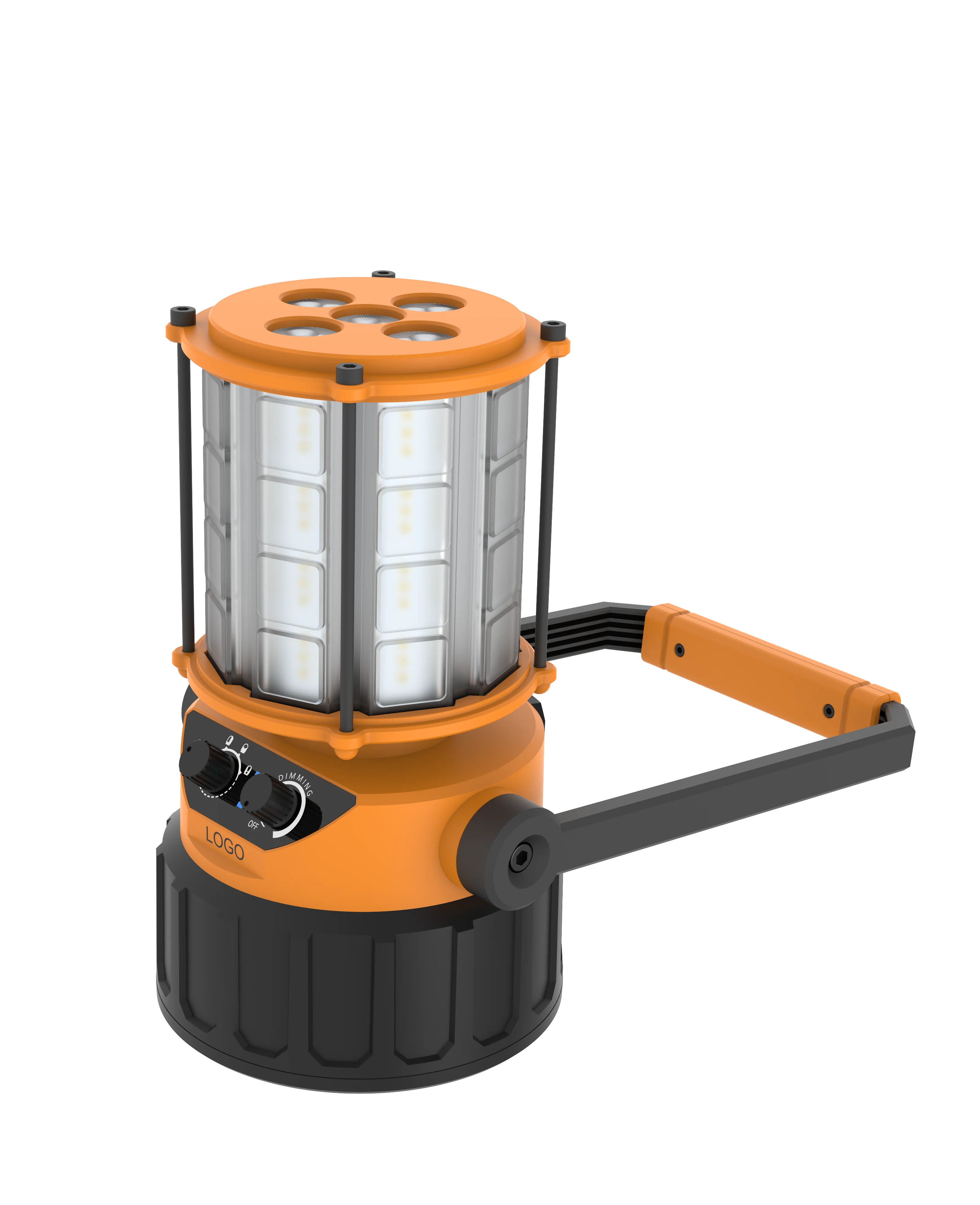 Factory Wholesale 48w Spotlight Built-in 18650 battery pack rechargeable Warning light portable camping lamp led