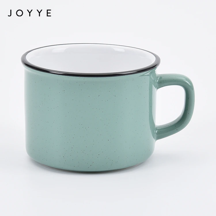 Joyye Factory Colorful Enamel Glazed Ceramic Mugs Set Custom Tea Coffee Milk Cup Mugs