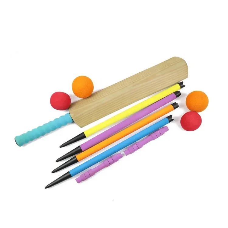 
China Foam Toys Factory Cheap Price EVA Plastic Wood Grain Junior Sports Cricket Bats 