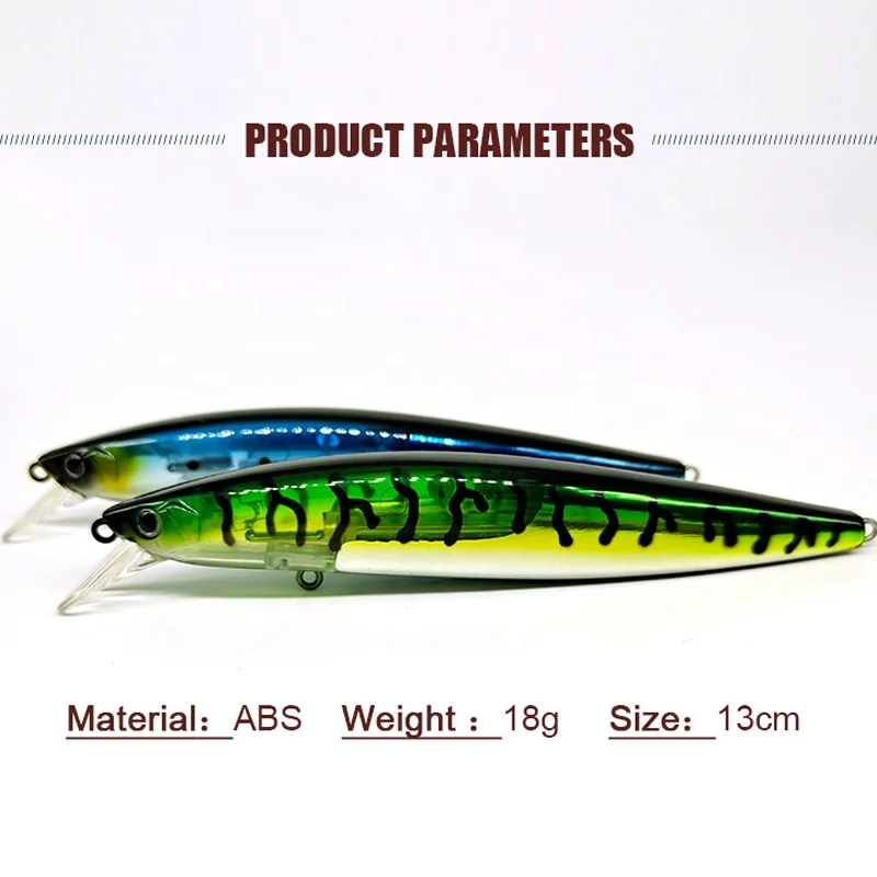 Deep Diving Lures Saltwater Casting Minnow 130mm 18g fishing lure jerkbait abs plastic