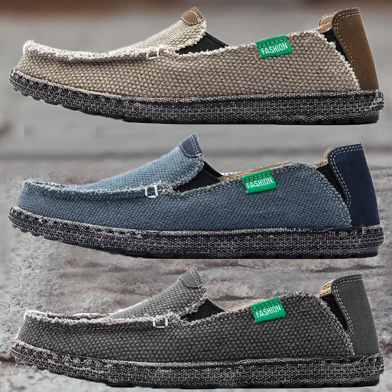 Supplier Outdoor Loafers Men Boat Shoes Light Breathable Slip-on Loafers Casual Shoes Fashion Flat Canvas Shoes