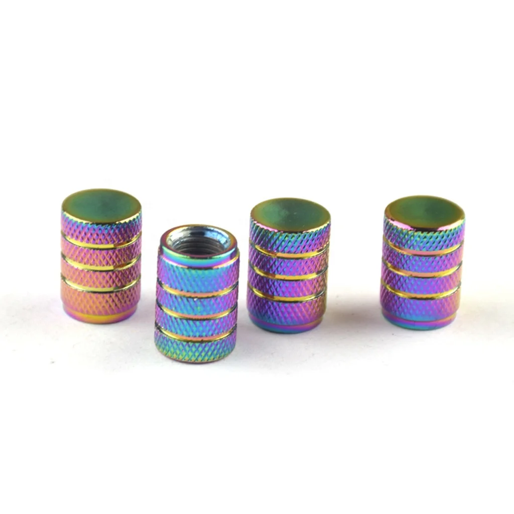Vtogether V00005500 Bulk Packing Best seller Classic Cylinder aluminum valve stem caps Rainbow