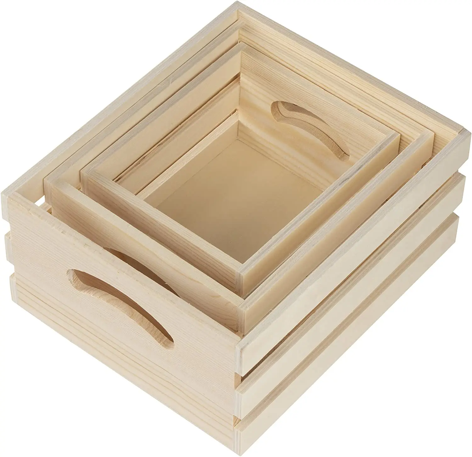 Wooden Caddy Boxes Wooden Crates for Storage Vegetable and Fruit