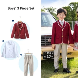 Custom Polyester/Cottton Student School Uniform Set Summer Autumn Winter Girls Boys Kids School Uniforms Drees Suits
