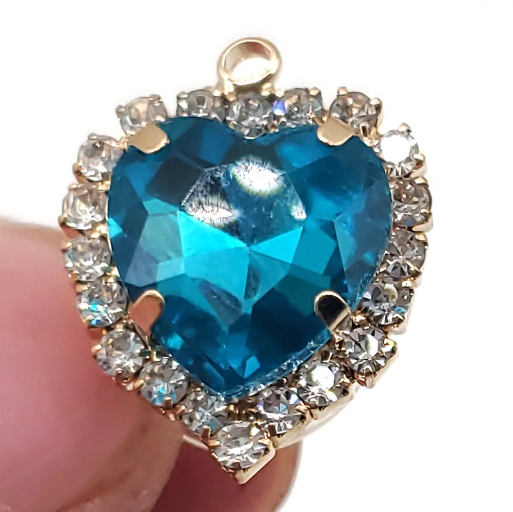 Colorful Luxury gem shoe decoration accessories metal bling rhinestone shoe charms for clog croc wholesale