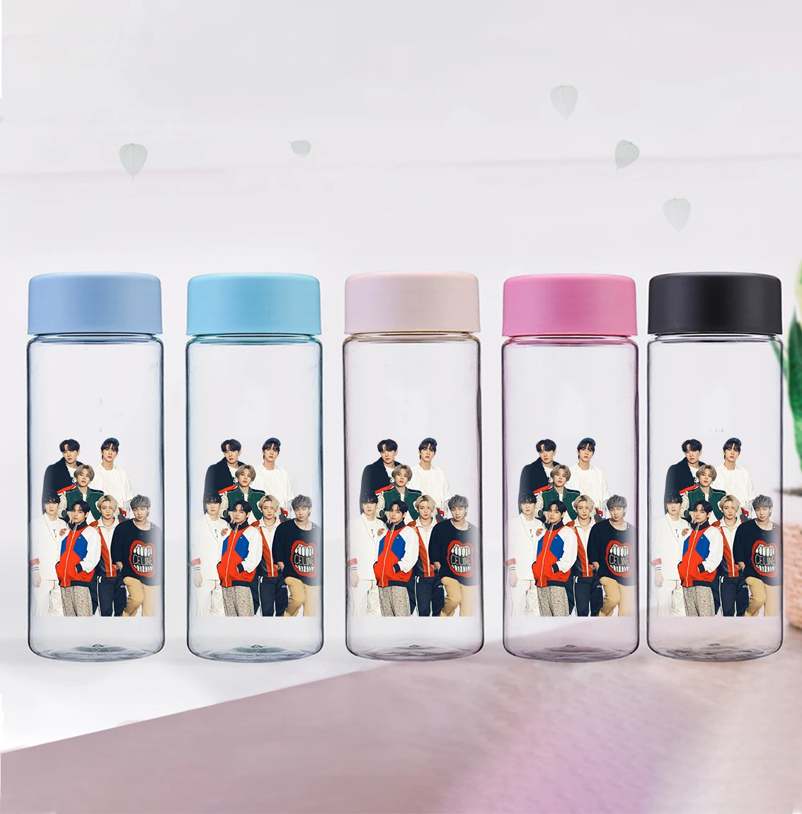 Hot-selling Bulletproof Youth League Butter Album Plastic Cup Portable Cup Sealed 400ml water bottle