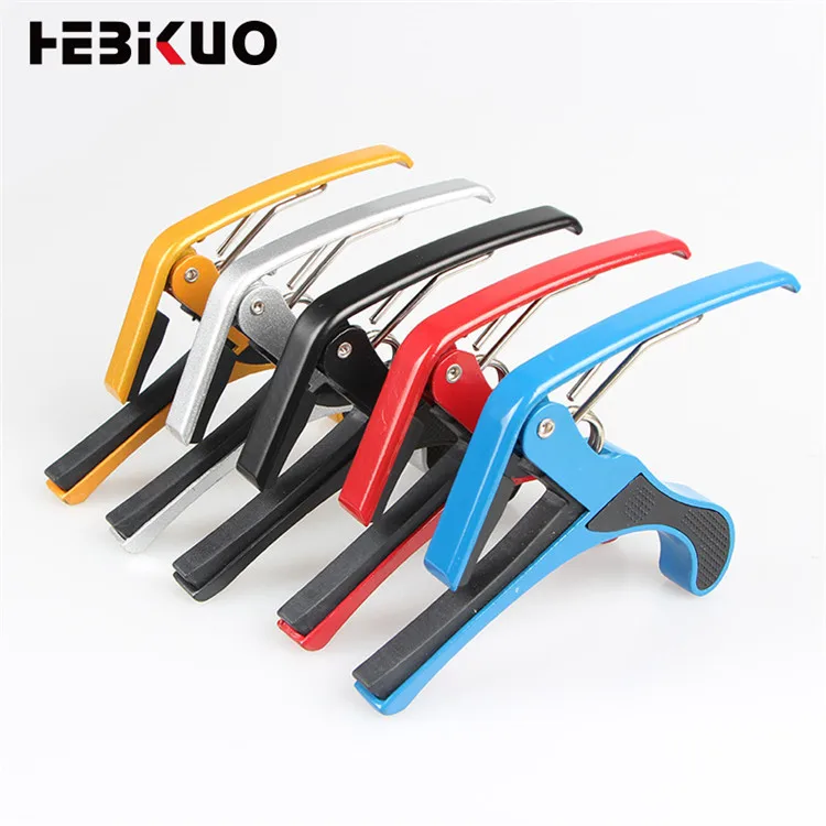 Free Sample Wholesale Customized Quick Change Clamp Key Aluminium Alloy Metal Black Acoustic Guitar Capo