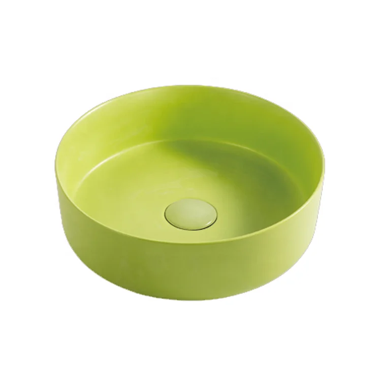High end matte black counter top wash basin round ceramic art basin for hotel