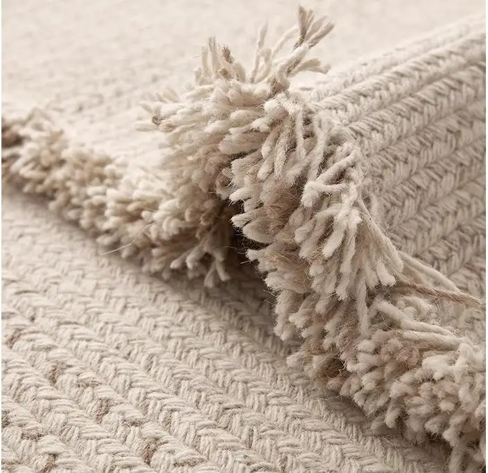 Carpets for Living Room and Dining Room  Sofa Tea Table Bedroom Knitted Tassel Carpet Wool Carpet Living Room Nordic Simple